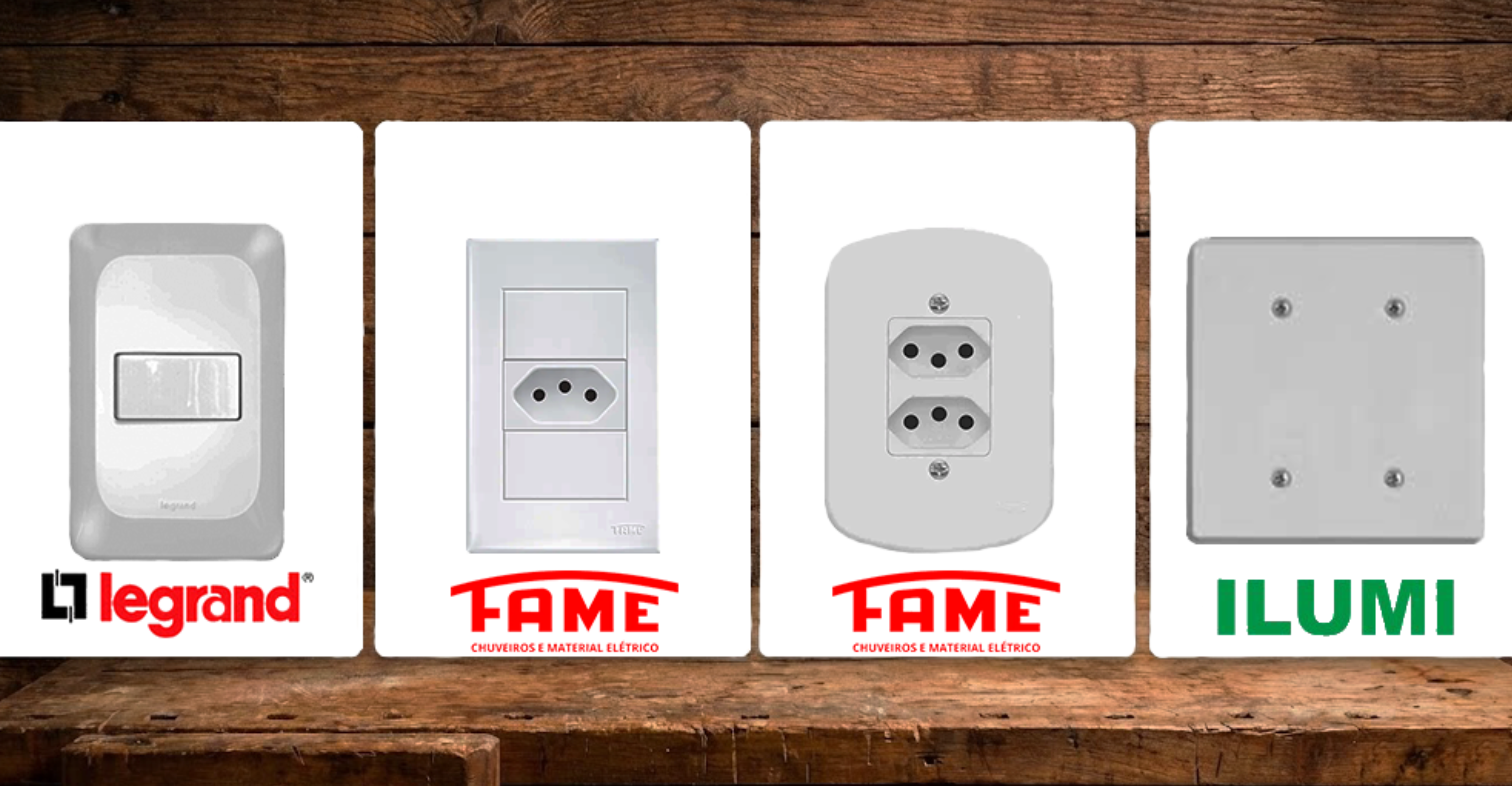 Interruptores, tomadas e placas carrossel